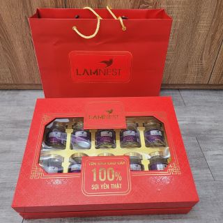 [Hộp Quà ]10 hũ Yến chưng sẵn 30% yến Lamnest- yensaocaocaplamnest