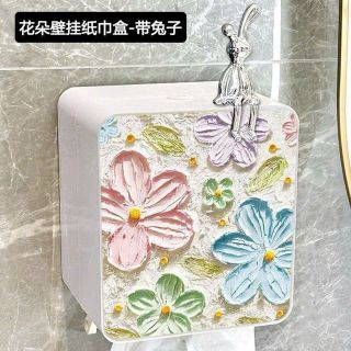 Hộp đựng giấy vệ sinh dán tường kèm phụ kiện thỏ