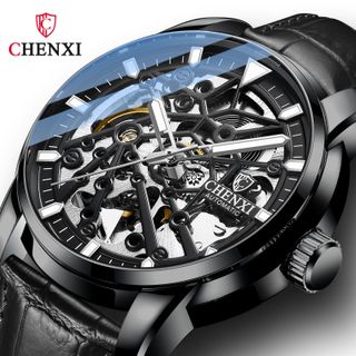 ĐỒNG HỒ NAM DÂY DA AUTO CHENXI CHÍNH HÃNG THIẾT KẾ CƠ LỘ ĐỘC ĐÁO