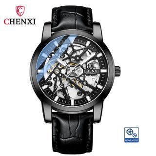 ĐỒNG HỒ NAM DÂY DA AUTO CHENXI CHÍNH HÃNG THIẾT KẾ CƠ LỘ ĐỘC ĐÁO