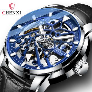ĐỒNG HỒ NAM DÂY DA AUTO CHENXI CHÍNH HÃNG THIẾT KẾ CƠ LỘ ĐỘC ĐÁO