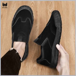 Giày lười thể thao nam kiểu dáng thời trang, Giày nam đế cao su, thân giày với chất liệu Da Lộn cao cấp - GN06