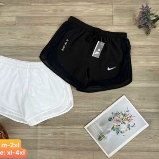Quần đùi nữ hai lớp - Hai màu : Trắng đen - Size thường : M L Xl Xxl - Bigsize : Xl 2Xl 3Xl 4Xl - Sẵn kho