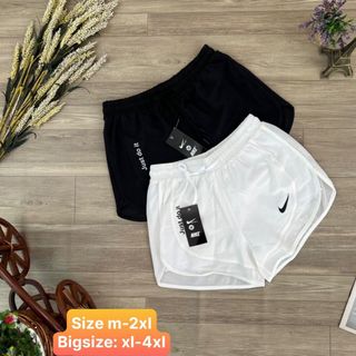 Quần đùi nữ hai lớp - Hai màu : Trắng đen - Size thường : M L Xl Xxl - Bigsize : Xl 2Xl 3Xl 4Xl - Sẵn kho