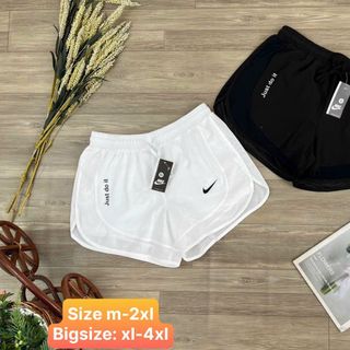 Quần đùi nữ hai lớp - Hai màu : Trắng đen - Size thường : M L Xl Xxl - Bigsize : Xl 2Xl 3Xl 4Xl - Sẵn kho