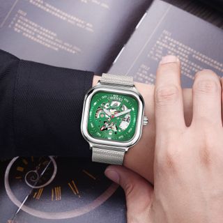 ĐỒNG HỒ NAM MẶT VUÔNG CHENXI AUTO CƠ DÂY THÉP NHUYỄN CHÍNH HÃNG
