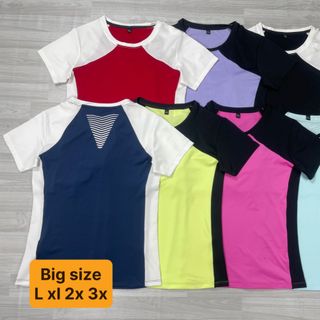 Áo nữ big size ko logo phối màu Size l 1x 2x 3x Ri 2222 Tách nửa ri được