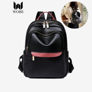 Balo thời trang nam - nữ mini đẹp du lịch công sở , vải da  cao cấp, màu đen sang trọng, khóa kéo nhiều ngăn TX45