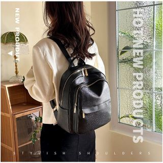 Balo thời trang nam - nữ mini đẹp du lịch công sở , vải da  cao cấp, màu đen sang trọng, khóa kéo nhiều ngăn TX45