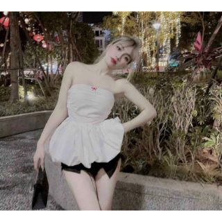 ÁO CÚP NGỰC DÁNG BÍ THÊU NƠ - LÊ PHƯƠNG BOUTIQUE