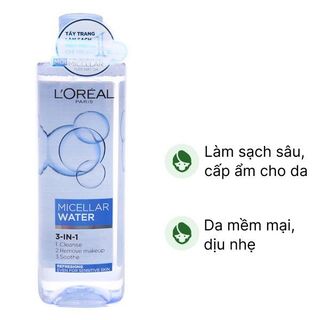 Nước Tẩy Trang Loreal3 in 1 Micellar Water 400ml CHÍNH HÃNG