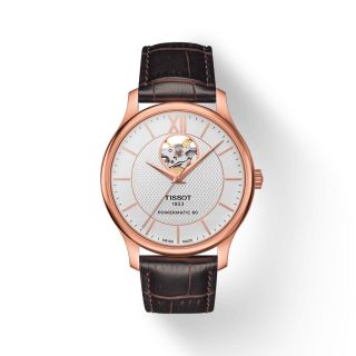 ĐỒNG HỒ NAM CƠ SIÊU CẤP TISỌT DÂY DA KÍNH SAPHIRE LỘ MÁY MẶT TRẮNG VIỀN ĐỒNG 2