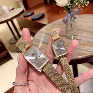 SALE ĐỒNG HỒ NAM THỜI TRANG D.W DÂY LƯỚI MẶT CHỮ NHẬT