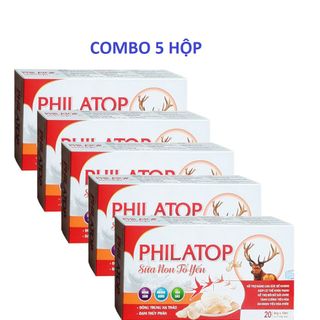Combo 5 hộp Philatop Sữa Non Tổ Yến Gold giúp ăn ngủ ngon, tăng sức khoẻ ( 5 hộp x 20 ống )