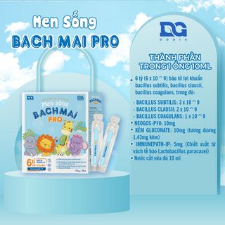 Men sống bạch mai Pro Đỗ Gia 6 tỉ lợi khuẩn men vi sinh cải thiện hệ tiêu hoá cho bé hộp 15 ống x 10ml