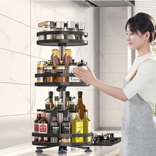 Giá Xoay Giá Đựng Gia Vị Chăm Sóc Da Giá Đựng Đồ Đa Năng Xoay 360 Độ Đồng Hồ Xoay