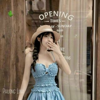 ÁO DÂY JEAN NƠ NHÚN FORM DÀI - LÊ PHƯƠNG BOUTIQUE