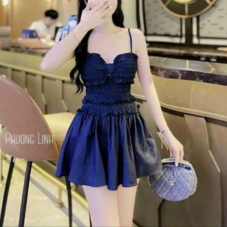 ÁO DÂY JEAN NƠ NHÚN FORM DÀI - LÊ PHƯƠNG BOUTIQUE