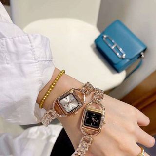 ĐỒNG HỒ NỮ THỜI TRANG GU CII MẶT VUÔNG 24MM DÂY LẮC 2