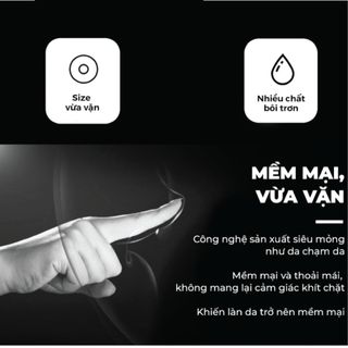 Bao cao su olo đen Feeling Ultrathin siêu mỏng 0.01mm, bcs kéo dài thời gian, X2 gel bôi trơn, hộp 10bcs