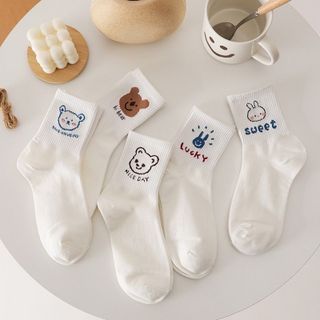 Tất Chân Vớ Nam Nữ In Hình Gấu Chất Liệu Cotton Hàn Co Giãn Bốn Chiều, Thấm Hút Mồ Hôi, Phong Cách Trẻ Trung giá sỉ