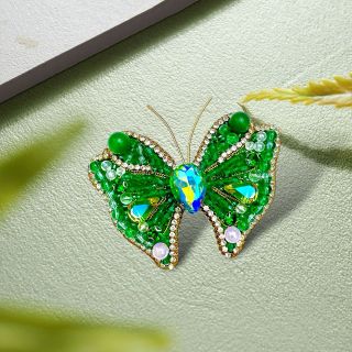 Ghim Trâm Cài Áo Hình Bướm Mẫu Thiết Kế Hàng Thủ Công Kết Cườm. Kích Thước 6.5cm dành cho nữ