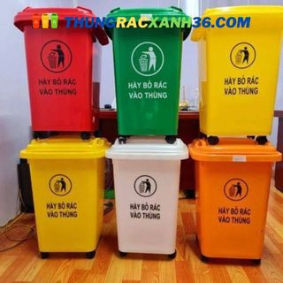 THÙNG RÁC XANH MÔI TRƯỜNG NHỰA HDPE DUNG TÍCH 30L CÓ BÁNH XE KÍCH THƯỚC 39x33x48CM. giá sỉ