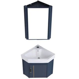 Bộ tủ lavabo treo ở góc tường tiết kiệm không gian nhưng vô cùng sang trọng