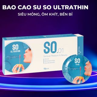 Bao cao su SO ULTRATHIN size 52mm siêu mỏng, hương vani 12 cái/ hộp giá sỉ