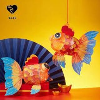 Lồng đèn LED thủ công SJJL kiểu cá koi phong cách Trung Hoa