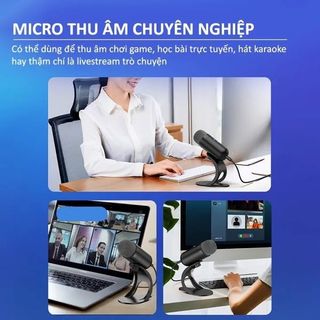 MICRO THU ÂM, LIVESTREAM ĐỂ BÀN MINI K6 LỌC ÂM, CHỐNG ỒN CHO MÁY TÍNH, LAPTOP