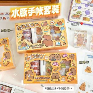 Sticker và washi capybara dạng hộp giá sỉ