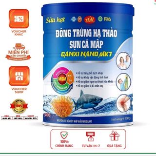 [Sữa Chính Hãng-Date Mới] Sữa bột Sụn Cá Mập Canxi Nano Tảo Đỏ Bào Ngư Đông Trùng  (Hôp: 900g) Giúp Giảm nguy cơ thoái hóa khớp, giảm tê bì chân, giúp xương khớp vận đông linh hoạt giá sỉ