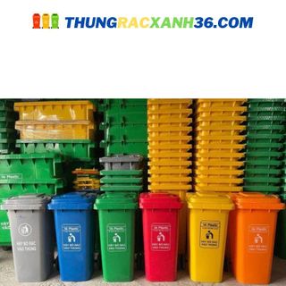 THÙNG RÁC XANH MÔI TRƯỜNG NHỰA HDPE DUNG TÍCH 100L CÓ BÁNH XE KÍCH THƯỚC 39x33x48CM. giá sỉ