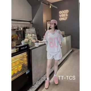 Bộ chất mè thái phi bóng thoáng mát in số, hàng đẹp bán shop