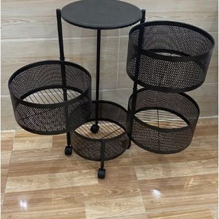 kệ tròn xoay 3/4 tầng để rau củ quả nhà bếp đa năng
