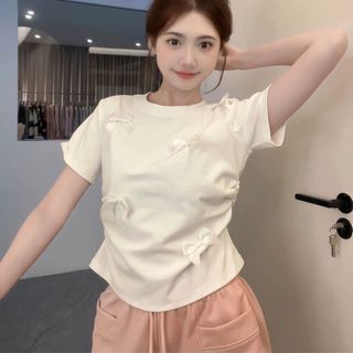 ÁO KIỂU TRƠN ĐÍNH NƠ THUN BORIP - LÊ PHƯƠNG BOUTIQUE