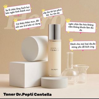 Nước hoa hồng dưỡng da Căng Bóng Dr. Pepti + Centella Toner 180ml SIÊU CĂNG BÓNG TỨC THÌTRẺ HOÁ DA TỪ SÂU BÊN TRONG