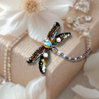 Ghim cài áo chuồn chuồn thiết kế riêng làm thủ Công bằng tay kích thước 9cm dành cho nam nữ