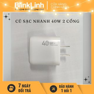 Củ cốc sạc nhanh pd40w 2 cổng Bao gồm 1 cổng USB và 1 cổng Type-C