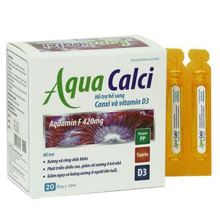 Aqua Calci - Hỗ trợ bổ sung Canxi và Vitamin D3 - hỗ trợ phát triển chiều cao, xương , răng chắc khỏe (Hộp 20 ống)