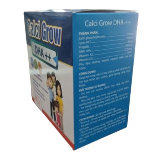 Calci Grow DHA ++ Bổ sung Canxi và các dinh dưỡng cần thiết, hỗ trợ quá trình tạo xương. Hộp 20 ống x 10ml