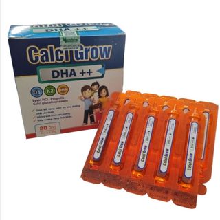 Calci Grow DHA ++ Bổ sung Canxi và các dinh dưỡng cần thiết, hỗ trợ quá trình tạo xương. Hộp 20 ống x 10ml