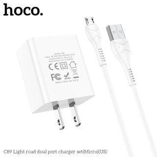 Bộ Củ Sạc Hoco C89 2 Cổng USB Sạc Nhanh 2.1A Max Cho IPhone/Androi, Chân Cắm Dẹt giá sỉ