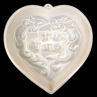 Khuôn rau câu cưới hỏi Vu Quy Long Phụng - Khuôn hình tim loại 20 cm - Mã số 1002