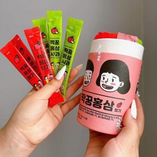 NƯỚC HỒNG SÂM TRÁI CÂY SOBAEK CHO BÉ 🍎 🍓   💁 Đóng gói: 30 gói 1 hộp, 2 vị táo và dâu giá sỉ