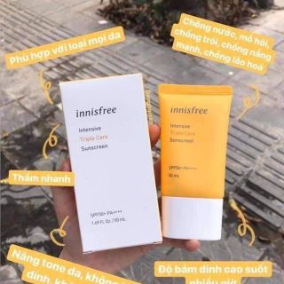 Kem Chống Nắng In nisfree Tone Up No Sebum Sunscreen SPF50+/PA++++ chống nắng hiệu quả với chỉ số chống nắng cao.