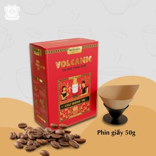 Cà phê phin giấy Mohodo Volcanic Coffee nghuyên chất từ hạt cà phê Arabica và Robusta cao cấp 50g - Hộp giấy giá sỉ