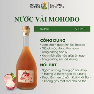 Nước Trái Cây MOHODO Vị Vải Lên Men Tự Nhiên Tốt Cho Sức Khỏe 360ml/500ml