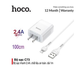 Bộ sạc 2 cổng USB Hoco C73 hỗ trợ sạc nhanh 2.4A